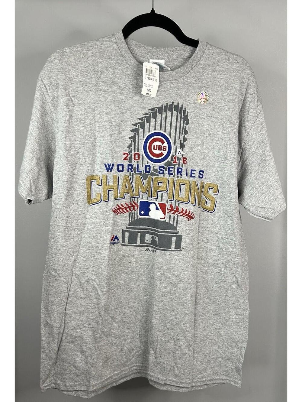 Majestic Chicago Cubs World Series Champions 2016 T-Shirt Men’s Size Large NWT